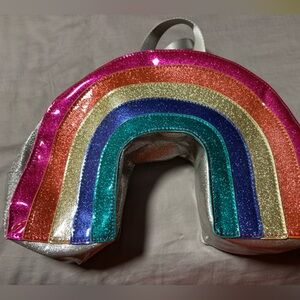Cat & Jack Glittery Rainbow Bag - Pink, Orange, Blue, Silver